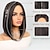 halpa Synteettiset trendikkäät peruukit-Synteettiset peruukit Suora Bob-leikkaus Keskiosa Peruukki 12 tuumaa Musta / Valkoinen Synteettiset hiukset Naisten Monivärinen Sekoitettu väri
