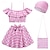 ieftine Copii&quot;-Costum de baie pentru fete cu minge de plajă, roz, șapcă, costum de baie pentru copii, bretele elastice înalte, set din două piese