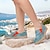 cheap Graphic Print Shoes-Women&#039;s Sneakers Flats Slip-Ons Print Shoes Slip-on Sneakers Daily Vacation Travel Geometric Color Block 3D Flat Heel Vacation Casual Comfort Walking Canvas Loafer Blue Green Gray