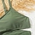 abordables Maillots de bain pour filles-Ensemble trois pièces pour maillots de bain pour filles, jupes de sable vert imprimées à la mode pour vacances à la plage et au bord de la mer