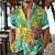 Недорогие мужские гавайские рубашки с отворотом-Ананас тропический Отпуск Гавайский Курортный стиль Муж. Рубашка на открытом воздухе Отпуск Пляж Лето Отложной С короткими рукавами Желтый Насыщенный синий Синий S M L Рубашка