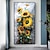 cheap Floral/Botanical Paintings-Mintura Handmade Sunflower Oil Paintings On Canvas Wall Art Decoration Modern Abstract Picture For Home Decor Rolled Frameless Unstretched Painting