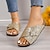 ieftine Flip-Flops de Damă-Pentru femei Papuci Papuci de exterior Zilnic Toc Drept Vârf deschis Casual Imitație Piele Loafer Plin de Culoare Argintiu Auriu