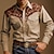cheap Men&#039;s Western Shirts-Floral Vintage western style Men&#039;s Shirt Western Shirt Outdoor Street Casual Daily Fall &amp; Winter Turndown Long Sleeve Black Blue Brown S M L Shirt
