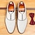 abordables Zapatos Oxford de hombre-Zapatos de vestir para hombre Oxford con cordones elegantes de cuero marrón perforado
