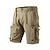 cheap Cargo Shorts-Men&#039;s Cargo Shorts Shorts Button Elastic Waist Multi Pocket Plain Wearable Short Outdoor Daily Holiday Cotton Blend Fashion Casual Khaki