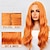 cheap Synthetic Trendy Wigs-Cosplay Costume Wig Synthetic Wig Natural Wave Middle Part Wig 26 inch Orange Synthetic Hair Women&#039;s Orange