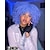 ieftine Peruci Costum-perucă ondulată cu breton pentru femei de culoare perucă creț scurtă și creț păr afro de 14 inchi petrecere de halloween peruci cosplay de Crăciun albastru deschis