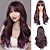 cheap Synthetic Trendy Wigs-Long Wavy Wigs with Bangs 25in Black Ombre Red Synthetic Wig Heart Resiatant Wigs for Women Daily Party Cosplay Used