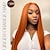 cheap Human Hair Lace Front Wigs-Human Hair 13x4 Lace Front Wig Free Part Brazilian Hair Straight Hair 130%/150%/180% Density with Baby Hair Pre-Plucked for women Long Human Hair Ginger Orange Color #350