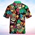 levne pánské havajské košile s klopou-Totem prázdniny Havajské Pánské Košile Venkovní Havajské Dovolená Léto Přehnutý Krátký rukáv Modrá Fuchsiová Trávová zelená S M L Košile