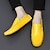 זול נעלי בד ומוקסינים לגברים-נעלי ספורט גברים אגורה לנהיגה ונעליים נעליים מעור פו להליכה עסקים מזדמנים ג&#039;נטלמן בריטי עמיד להחלקה סתיו שחור לבן צהוב