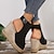 cheap Women&#039;s Sandals-Women&#039;s Sandals Wedge Sandals Daily Platform Peep Toe Casual Faux Leather Magic Tape Black Beige