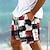 Недорогие Мужские шорты с принтом-Мужские шорты с цветными блоками, шорты для плавания, гавайские шорты, плавки, плавки на шнурке с сетчатой подкладкой, эластичная талия, пляжные шорты для отдыха