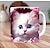economico Tazze e tazzine-Tazza con gattini con stampa 3D, tazza da caffè in ceramica con gatti, tazze con gatti novità 3D, tazza da caffè per amanti dei gatti, tazza per club di gatti, tazza in ceramica bianca, regali per uomini e donne