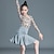voordelige Kinderdanskleding-Latijnse dans Kinderdanskleding Rokken Prints Gesplitst Voor meisjes Prestatie Opleiding Lange mouw Hoog Spandex