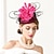 economico Fascinator-fasce fatte a mano cappelli fascinators cappello sinamay pillbox cappello a cilindro da sposa tea party matrimonio britannico con piuma copricapo floreale copricapo