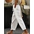رخيصةأون سراويل تحتية قصيرة للنساء-نسائي سراويل خليط كتان / قطن جيوب جانبية Ankle-length أبيض للربيع والصيف