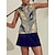 cheap Designer Collection-Women&#039;s Golf Polo Shirt Blue Green Dark Blue Sleeveless Top Leaf Ladies Golf Attire Clothes Outfits Wear Apparel