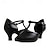 abordables Chaussures de bal, de danse moderne-Femme Chaussures Modernes Danse de Salon Valse ChaCha Grandes Tailles Talon Talon Cubain Boucle Adulte Noir