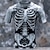 Χαμηλού Κόστους Ανδρικά 3D T-shirts-Γραφική Σκελετός Υψηλής Ποιότητας Ρετρό / Βίντατζ Υποκουλτούρα Ανδρικά 3D εκτύπωση Μπλουζάκι Υπαίθρια Αθλήματα Αργίες Εξόδου Κοντομάνικη μπλούζα Λευκό Ανοικτό Γκρίζο Σκούρο γκρι Κοντομάνικο
