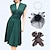 זול תחפושות מהעולם הישן-סט עם שמלת רטרו וינטג&#039; שנות ה-50 שמלת נדנדה בשמלה כיסוי ראש תחפושת מסיבת כובע כובע כפפות 2 יחידות נשים אירוע מסכות/מסיבה תאריך חופשה