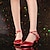 Недорогие Обувь для бальных и современных танцев-Жен. Обувь для модерна Выступление Бальные танцы Вальс Большие размеры На каблуках Кубинский каблук С пряжкой Взрослые Серебряный Светло-коричневый Светло-красный