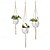 abordables Décorations murales-1pc jardinage plante panier suspendu avec sac en filet pour pot de fleurs corde de jute suspension planteur fait à la main pot de fleur sac en filet paniers de suspension pour plantes faits à la main