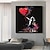 cheap People Paintings-Hand Paint Banksy Art Girl With Ballon Of Heart Graffiti Art Painting Canvas Large Size Creative Art Work For Living Room Decor No Frame