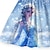 billige Kjoler-Pigers 3D Prinsesse Flæse kjole Blå Uden ærmer 3D-udskrivning Sommer Daglig Sød Stil Sød Børn 3-12 år Festkjole Hverdagskjole Knælang Polyester Regulær