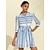 preiswerte Lässiges Kleid mit Aufdruck-Geometrisches Hemdkleid-Minikleid mit Gürtel