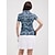olcso Tervező kollekció-Női POLO trikó Haditengerészet Rövid ujjú Napvédő Könnyű Felsők Virágos Falevél Női golffelszerelések ruhák ruhák, ruházat