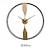 זול קישוטי קיר-שעון קיר עגול שעון קיר לא מתקתק קוורץ דקורטיבי שעון קיר לסלון מטבח משרד ביתי שחור זהוב 60 80 ס"מ