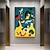 abordables Peintures Célèbres-Copie peinte à la main des célèbres peintures de Joan Miro sur toile, œuvres d&#039;art modernes abstraites, images d&#039;art mural pour décoration de salon (danseur coeur amour) sans cadre
