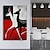 levne Zvířecí malby-abstraktní srnčí malba ruční práce černá bílá červená zvíře jelen plátno malba nástěnné umění silueta zvířete malba nástěnná umělecká výzdoba minimalistická srnčí plátno do obývacího pokoje domácí