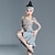 levne Dětské taneční oblečení-Latinské tance Dětské taneční kostýmy Sukně Potisk Barevně dělené Dívčí Výkon Trénink Dlouhý rukáv Vysoký Spandex