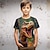 billige Topper-Gutt 3D Dinosaur T-skjorte Skjorter Kortermet 3D-utskrift Sommer Aktiv Sport Mote Polyester Barn 3-12 år Crew-hals utendørs Avslappet Daglig Normal