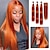 tanie 3 zestawy z treską-kolorowe pasma włosów z zapięciem #350 imbirowe brazylijskie tkanie ludzkich włosów z zamknięciami 4*4 proste doczepiane włosy kostne