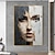 billige Kendte Malerier-håndmalet abstrakt ansigtskunst oliemaleri trendy sort og hvid vægkunst stregtegning kvinde ekspressionistisk portræt boligindretning rammeløs