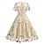 billige Kjoler-1950'erne Retro / vintage Kjoler Festkostume Flare kjole Blomstret Udklædning Dame Jul Halloween Karneval Skolebal Fest Cocktailparty Voksne Kjole Hjemkomstkjoler