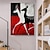 levne Zvířecí malby-abstraktní srnčí malba ruční práce černá bílá červená zvíře jelen plátno malba nástěnné umění silueta zvířete malba nástěnná umělecká výzdoba minimalistická srnčí plátno do obývacího pokoje domácí