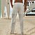 abordables Día festivo-Hombre Pantalones de lino Pantalones Pantalones de verano Pantalones de playa Bolsillo Correa Cintura elástica Raya Comodidad Transpirable Vacaciones Diario Festivos Hawaiano Boho Negro Blanco