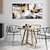 billiga Abstrakta målningar-handgjorda oljemålningar canvas väggdekoration modern abstrakt svart vit och gul för hem handmålad dekor rullad ramlös osträckt målning