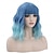 abordables Perruques de déguisement-Perruques bleues pour femmes 14 pouces perruque ondulée bleue courte avec frange 2 tons perruques courtes pour perruques quotidiennes de fête cosplay