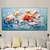 זול ציורי בעלי חיים-דג מקורי גדול מצויר ביד ציור שמן על בד קנבס אמנות קיר מופשטת ים כחול ציור חיה חיה תפאורה קיר עיצוב הבית