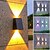cheap Outdoor Wall Lights-1 Pc solar powered wall lamp with upper and lower lights, outdoor fence, courtyard, garden decoration light