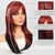 Χαμηλού Κόστους Συνθετικές Trendy Περούκες-Συνθετικές Περούκες Ίσιο Τέλειες αφέλειες Περούκα 22 χιλ Μαύρο / Βουργουνδία Συνθετικά μαλλιά Γυναικεία Πολύχρωμο Ανάμεικτο Χρώμα