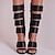 cheap Women&#039;s Sandals-Women&#039;s Sandals Plus Size Heel Boots Party Daily Mid Calf Boots Zipper Stiletto Open Toe Sexy Leather Zipper Black