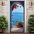 זול כיסויי דלתות-מבט לים מכסה דלת דלת שטיח דלת קישוט וילון רקע דלת באנר לדלת הכניסה בית חווה אספקת עיצוב מסיבת חג