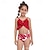 tanie Stroje kąpielowe-dziecięce dziewczęce stroje kąpielowe z nadrukiem na zewnątrz kostiumy kąpielowe 2-12 lat lato czerwony zielony